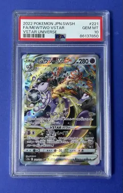 2022 Pokemon JPN SWSH FA/MewTwo VStar - VStar Universe #221 PSA 10 GEM MT - Image 1