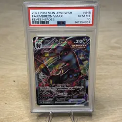 2021 Pokemon JPN SWSH Eevee Heroes #048 FA Umbreon VMAX PSA 10 - Image 1