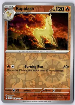 Rapidash 020/142 Stellar Crown Uncommon Reverse Holo Pokemon Card LP - Image 1