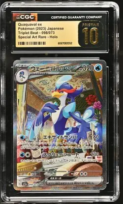 🦆🦆 CGC Pristine 10 Quaquaval ex SAR 098/073 Pokemon Triplet Beat - Image 1