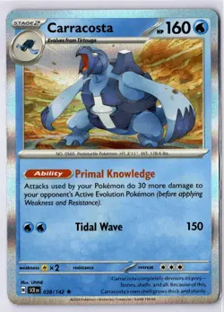 Carracosta 038/142 Stellar Crown Rare Holo Pokemon Card LP - Image 1