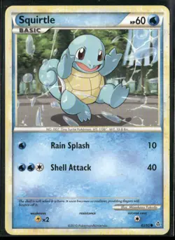 ✰ SQUIRTLE 63/95 COMMON HGSS UNLEASHED POKEMON ✰ DMG - Image 2