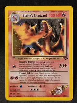 2000 Pokemon Blaine's Charizard Holo 2/132 Gym Challenge - Image 3