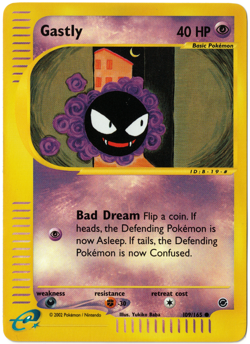 Pokemon TCG Reverse Holo Gastly 109/165 Expedition Common e-Reader - Image 1