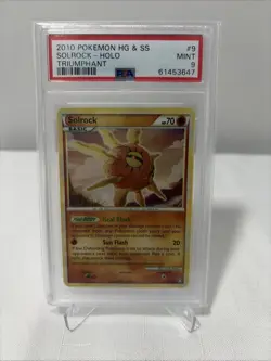 2010 Pokemon HG & SS Solrock Triumphant Holo #9 PSA 9 Mint - Image 1
