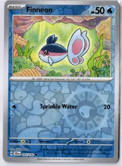 Finneon 035/142 Stellar Crown Common Reverse Holo Pokemon Card LP - Image 1