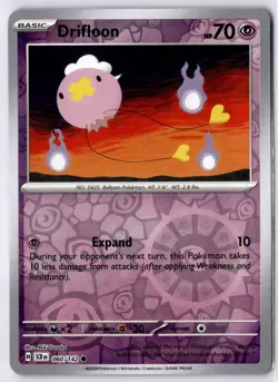Drifloon 060/142 Stellar Crown Common Reverse Holo Pokemon Card LP - Image 1