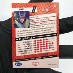 Marvel Card Loki 34 Impel /90 Super Villains Fleer Upper Deck Renditions [NM] - Image 3