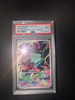 Bulbasaur 133/132 Mega Evolution STAMPED Box Topper PSA 9 MINT Pokemon Card - Image 4