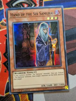 Hand of the Six Samurai SPWA-EN042 Super Rare 1st Edition YuGiOh TCG Card - Image 1