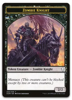 Zombie Knight Token #5 (NM) Dominaria DOM Magic MTG - Image 1