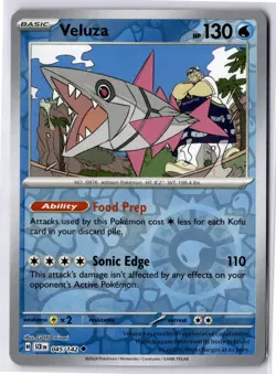 Veluza 045/142 Stellar Crown Uncommon Reverse Holo Pokemon Card LP - Image 1