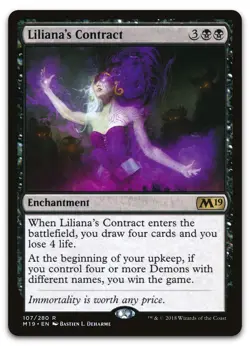 Liliana's Contract #107 (NM) Core Set 2019 M19 Magic MTG - Image 1