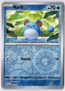 Marill 033/142 Stellar Crown Common Reverse Holo Pokemon Card LP - Image 1