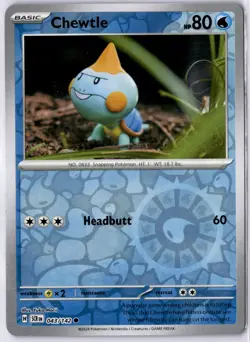 Chewtle 043/142 Stellar Crown Common Reverse Holo Pokemon Card LP - Image 1
