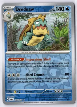 Drednaw 044/142 Stellar Crown Rare Reverse Holo Pokemon Card LP - Image 1