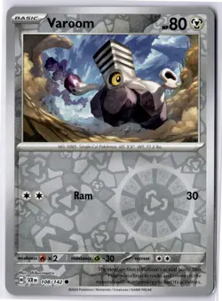 Varoom 108/142 Stellar Crown Common Reverse Holo Pokemon Card LP - Image 1