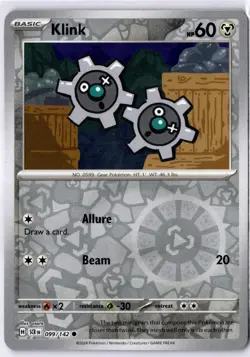 Klink 099/142 Stellar Crown Common Reverse Holo Pokemon Card HP - Image 1