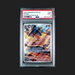 Pokemon TCG 2023 Paradox Rift Illustration Magby Card 186/182 PSA 9 - Image 1