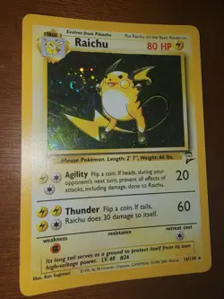 Raichu 16/130 1st Edition English Pokemon Card 1999 Base Set RARE 1999 - Image 1