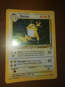 Raichu 16/130 1st Edition English Pokemon Card 1999 Base Set RARE 1999 - Image 3