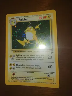 Raichu 16/130 1st Edition English Pokemon Card 1999 Base Set RARE 1999 - Image 5