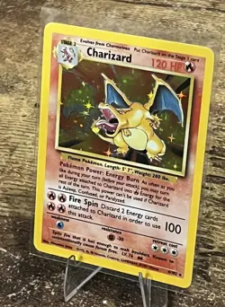 Pokemon TCG Charizard 4/102 Base Set Holo LP - Image 1