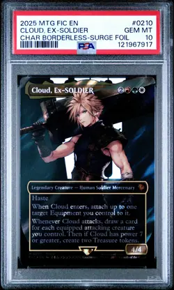 2025 MTG FINAL FANTASY COMMANDER #0210 CLOUD, EX-SOLDIER PSA 10 - Image 1