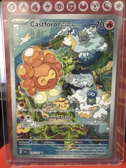 Pokemon TCG Castform Sunny Form Illustration Surging Sparks 195/191 - Image 3