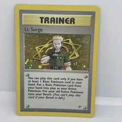 Pokemon Gym Heroes Unlimited Lt. Surge Trainer 17/132 Holo Rare WOTC MP - Image 1
