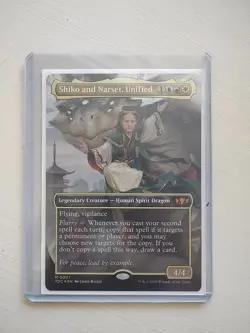 Shiko and Narset, Unified (Borderless) *Foil* Commander: Tarkir: Dragonstorm MTG - Image 1