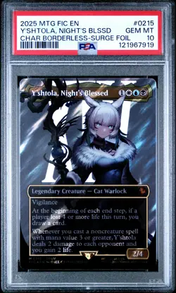 2025 MTG FINAL FANTASY COMMANDER #0215 Y'SHTOLA, NIGHT'S BLESSED PSA 10 - Image 1