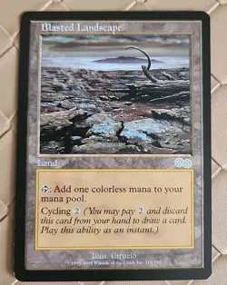 Blasted Landscape Urza's Saga Regular NM Near Mint MTG - Image 1