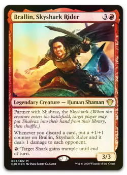 Brallin, Skyshark Rider #4 (Foil) (NM) Commander 2020 C20 Magic MTG - Image 1