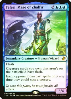 Magic The Gathering MTG TEFERI, MAGE OF ZHALFIR FOIL Time Spiral Remastered NM - Image 1