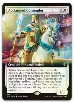 Acclaimed Contender (Extended Art) #334 (Foil) LP Throne of Eldraine Magic MTG - Image 1