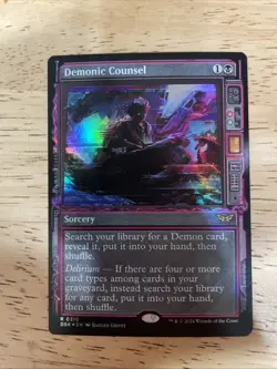 MTG Magic FOIL Demonic Counsel (Showcase) Duskmourn: House of Horror 0310 NM - Image 1