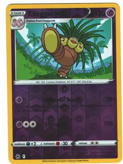 Exeggutor 58/159 Crown Zenith Reverse Holo Rare Pokemon TCG - Image 1