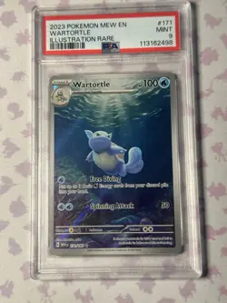 Pokemon TCG Wartortle 171/165 Scarlet & Violet 151 Illustration Rare PSA 9 - Image 1