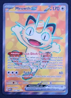 Meowth ex 107/088 Pokemon Me03: Perfect Order Full Art Holo - Image 1