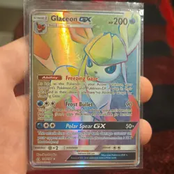 Pokemon Glaceon GX Secret Rare Full Art Holo SM-Ultra Prism 159/156 200HP - Image 1