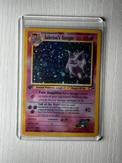 Sabrina's Gengar Holo 014/132 Pokemon TCG 2000 Gym Heroes PSA 7 (Holo Swirl) - Image 1