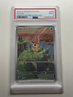 2025 POKEMON SVP EN-SV BLACK STAR PROMO #208 VICTINI PSA 9 - Image 1