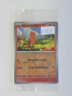 Pokemon 151 Charmander Gamestop Stamped Reverse Holo Promo 004/165 Sealed - Image 1