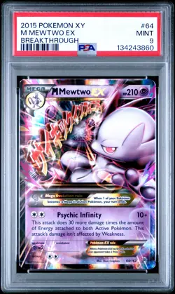 2015 Pokemon Xy Breakthrough #64 M Mewtwo Ex Breakthrough PSA 9 - Image 1
