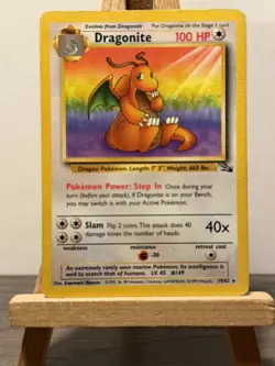 Pokemon TCG Dragonite Fossil Card 19/62 Regular Rare 1999 Wotc - Image 1