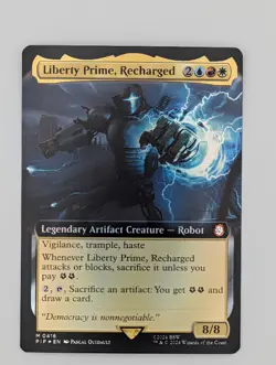 MTG - Liberty Prime, Recharged - PIP - M - Ext Art Foil - 416 - Image 1