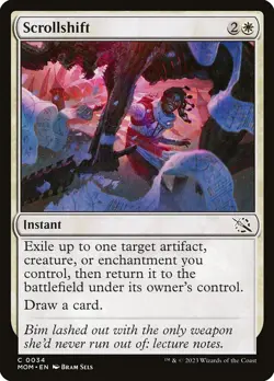 Scrollshift 34 MOM MTG Instant White Draw Exile 2023 Sels Common Foil EN - Image 1