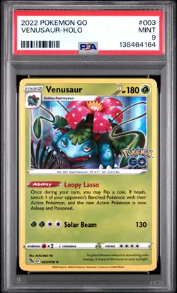 2022 POKEMON GO #003 VENUSAUR-HOLO PSA 9 - Image 1