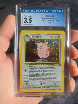 1999 CGC 3.5 Clefable 1/64 Jungle Set Holo Pokemon Unlimited - Image 1